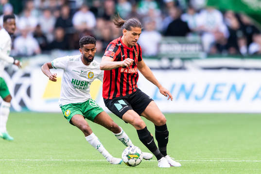Hammarbys Tesfaldet Tekie och Brommapojkarnas Nikola Vasic