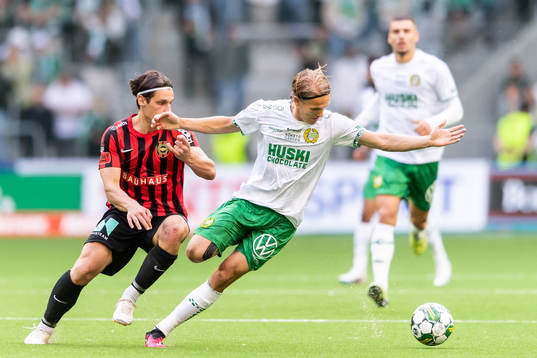 Brommapojkarnas Kevin Ackermann och Hammarbys Markus