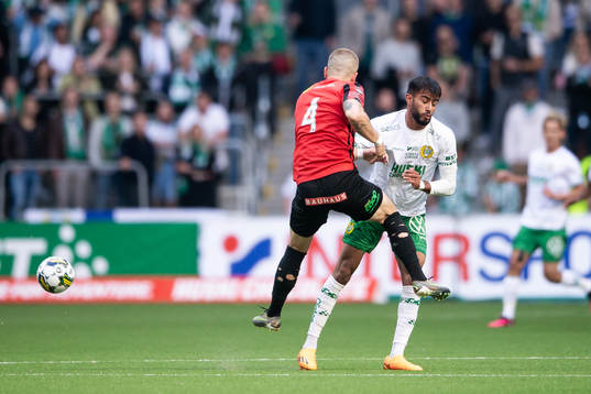Brommapojkarnas Amadeus Sögaard och Hammarbys Montader