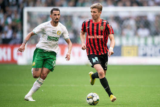 Hammarbys Loret Sadiku och Brommapojkarnas Ludvig Fritzson
