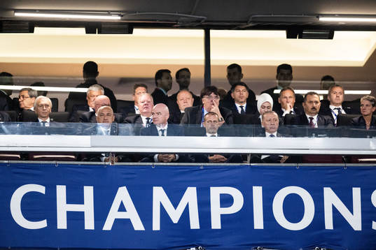 Karl-Erik Nilsson, FIFA president Gianni Infantino, UEFA