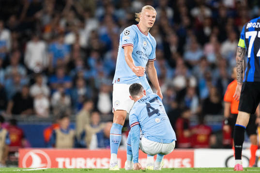 Phil Foden and Erling Braut Haaland of Manchester City