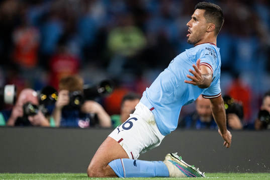 Rodri of Manchester City celebrates