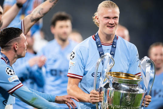 Erling Braut Haaland of Manchester City celebrates with the
