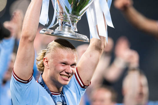 Erling Braut Haaland of Manchester City celebrates with the