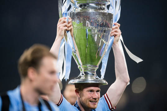 Kevin De Bruyne of Manchester City celebrates with the