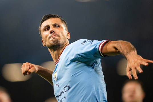 Rodrigo of Manchester City celebrates