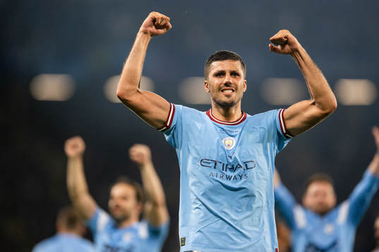 Rodrigo of Manchester City celebrates