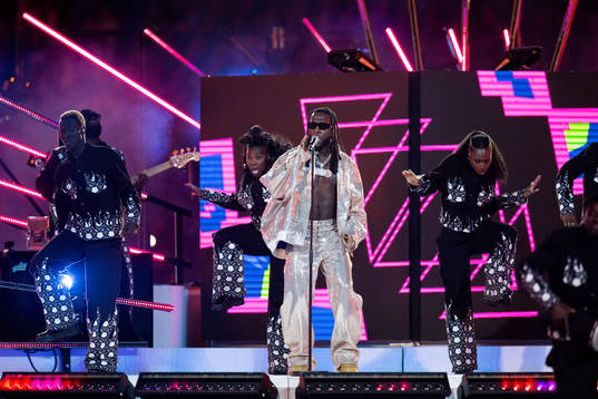 The artist Burna Boy performs