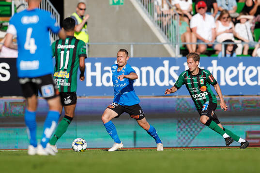 Halmstads Joel Allansson och Varbergs Oliver Silverholt