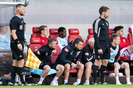 Degerfors tränare Tobias Solberg och tränare Andreas