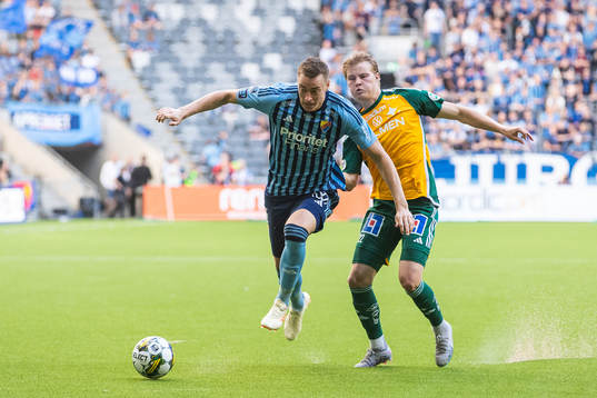 Djurgårdens Piotr Johansson och IFK Norrköpings Andri