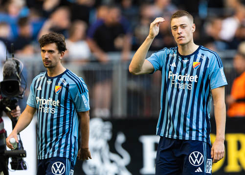 Djurgårdens Gustav Wikheim och Jesper Löfgren deppar