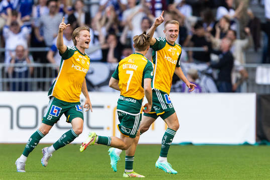 IFK Norrköpings Andri Lucas Gudjohnsen och Jacob Ortmark