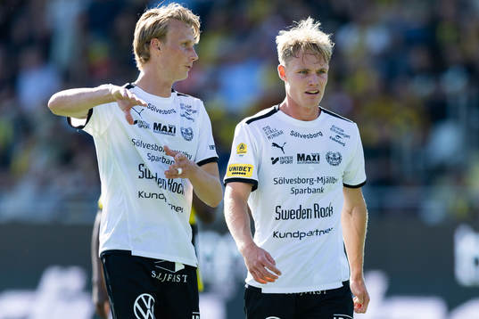 Mjällbys Alexander Johansson och Max Fenger