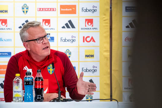 Janne Andersson, head coach of Sweden, at a press conference