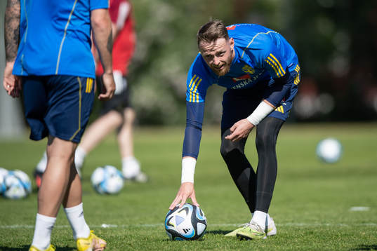 Goalkeeper Viktor Johansson of the Swedish national