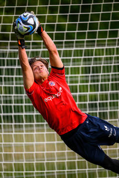 Goalkeeper Rasmus Sandberg of the Norwegian Under-21
