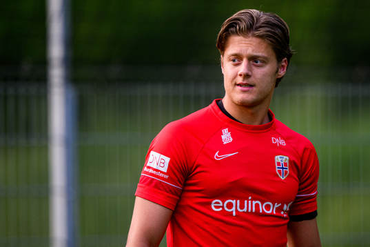 Goalkeeper Rasmus Sandberg of the Norwegian Under-21
