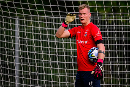 Goalkeeper Kristoffer Klaesson of the Norwegian Under-21