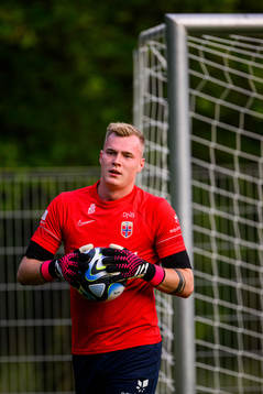 Goalkeeper Kristoffer Klaesson of the Norwegian Under-21