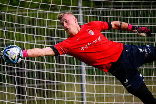 Goalkeeper Kristoffer Klaesson of the Norwegian Under-21