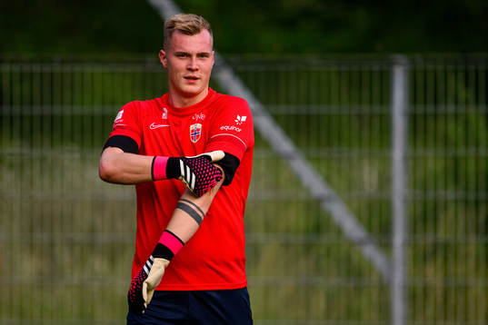 Goalkeeper Kristoffer Klaesson of the Norwegian Under-21
