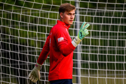 Goalkeeper Mads Hedenstad Christiansen of the Norwegian