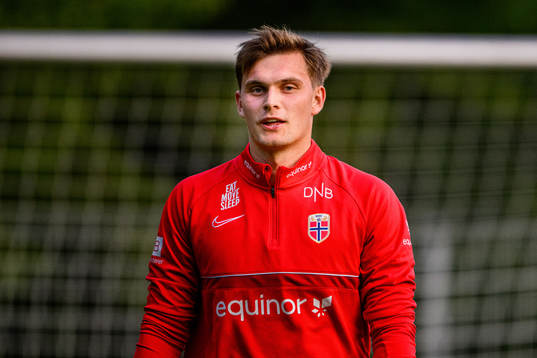Goalkeeper Mads Hedenstad Christiansen of the Norwegian