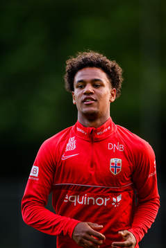 Oscar Bobb of the Norwegian under-21 national football team