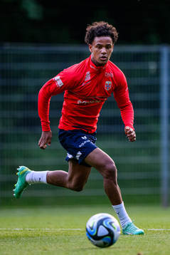 Oscar Bobb of the Norwegian under-21 national football team