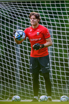 Goalkeeper Rasmus Sandberg of the Norwegian under-21