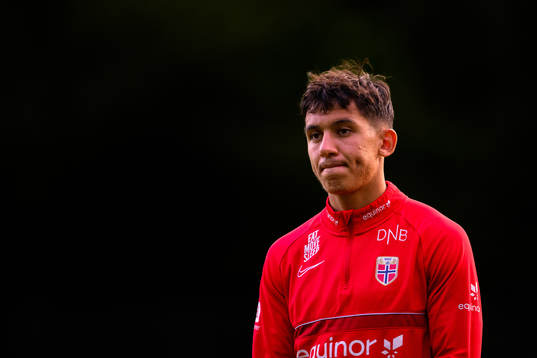 Osama Sahraoui of the Norwegian under-21 national football