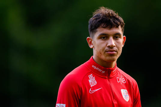 Osama Sahraoui of the Norwegian under-21 national football