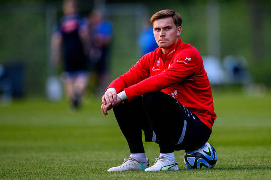 Goalkeeper Mads Hedenstad Christiansen of the Norwegian