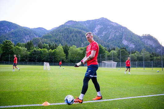 Goalkeeper Kristoffer Klaesson of the Norwegian under-21