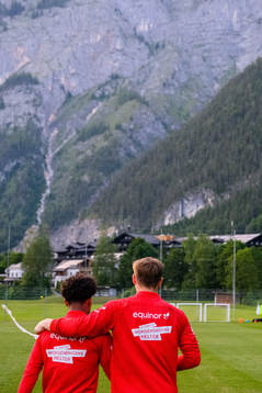 Oscar Bobb and goalkeeper Mads Hedenstad Christiansen of