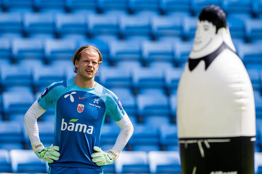 Goalkeeper Ørjan Håskjold Nyland of the Norwegian