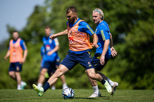 Jesper Karlström and Emil Forsberg of the Swedish national