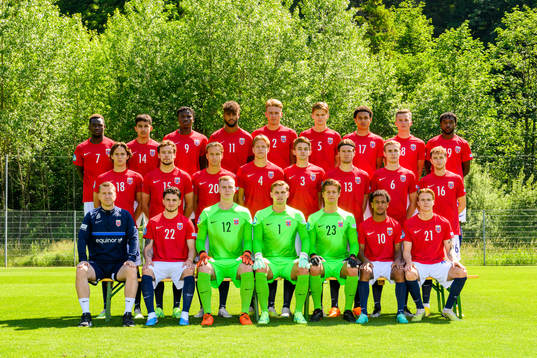 The Norwegian under-21 national football team poses for a