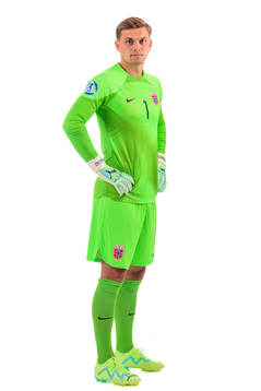 Goalkeeper Mads Hedenstad Christiansen of the norwegian