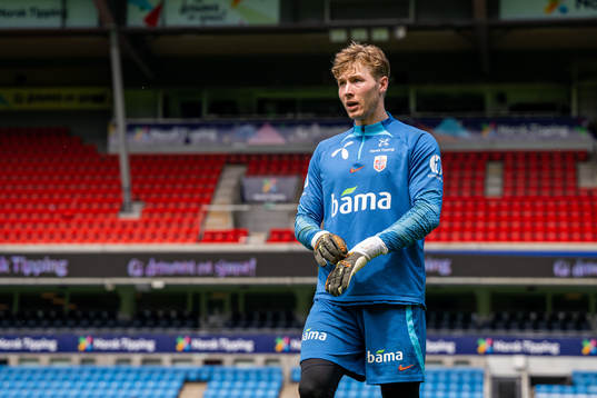 Goalkeeper Mathias Dyngeland of the Norwegian national
