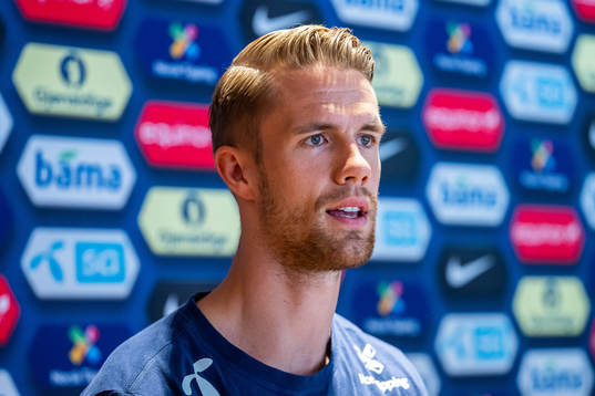 Kristoffer Ajer of the Norwegian national football team