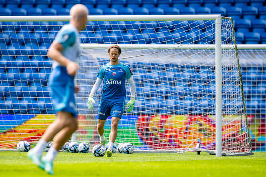 Goalkeeper Ørjan Håskjold Nyland of the Norwegian