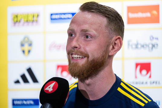Goalkeeper Viktor Johansson of the Swedish national