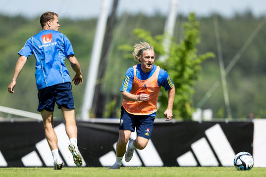Viktor Claesson and Emil Forsberg of the Swedish national