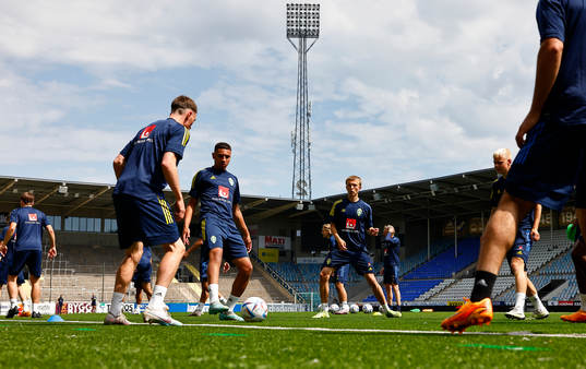 During training with the Swedish national U21 team