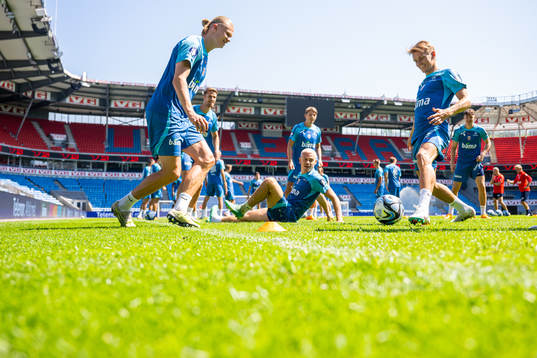 Erling Braut Haaland and Martin Ødegaard of the Norwegian