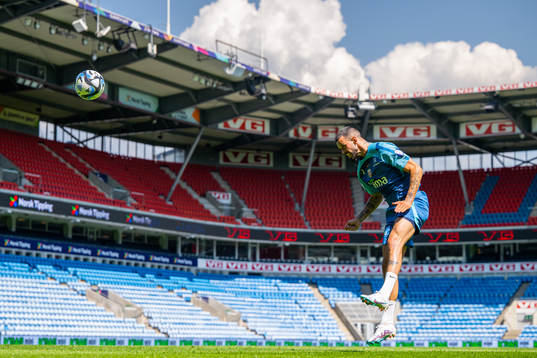 Kristoffer Velde of the Norwegian national football team