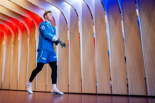 Goalkeeper Mathias Dyngeland of the Norwegian national